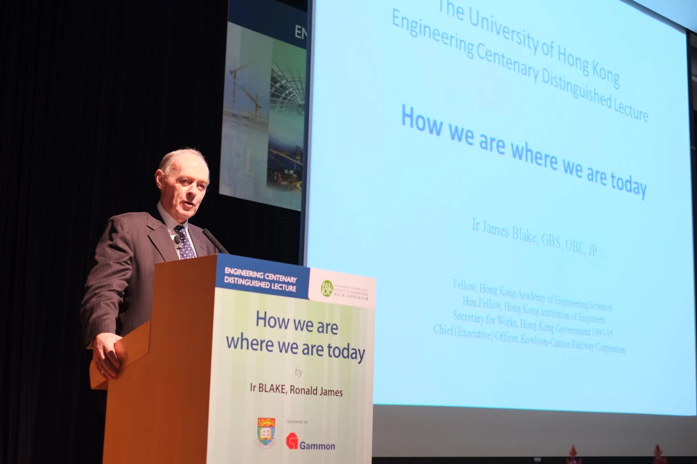 Engineering Centenary Distinguished Lecture
     by Ir James Blake