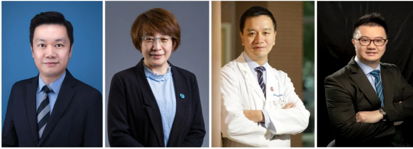 （左起）港大矯形及創傷外科學系忻振凱博士、機械工程系陳佩教授；香港中文大學容樹恒教授和王添欣教授
