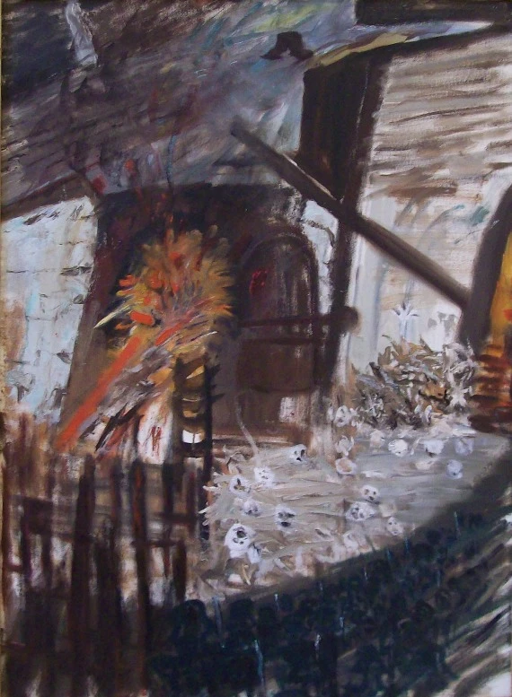 《遺跡》
     布面油畫 70 x100 公分 1988年
     薩拉•阿玆曼藏品