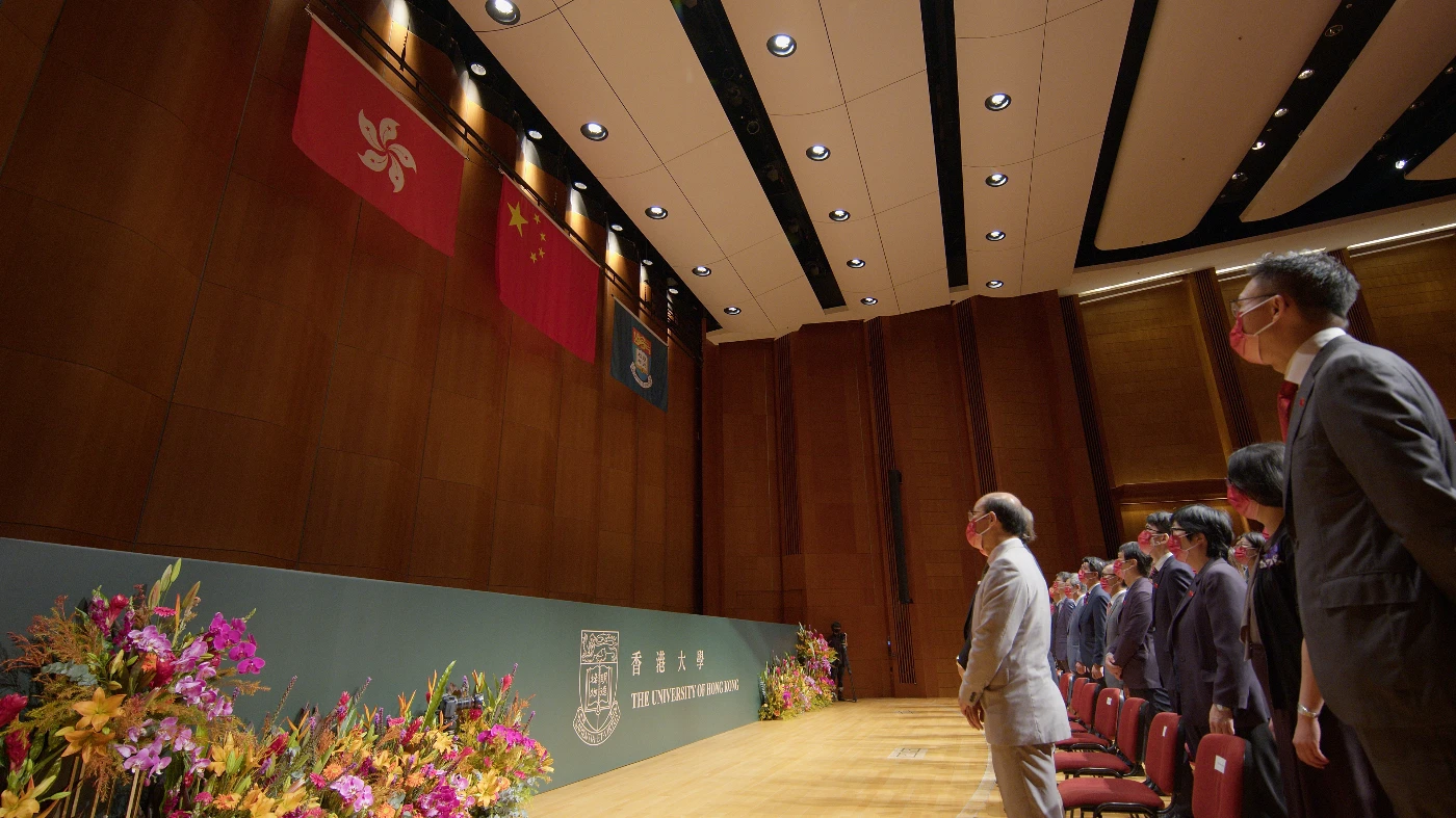 HKU holds flag-raising ceremony to celebrate the 73rd anniversary of the founding of the People’s Republic of China