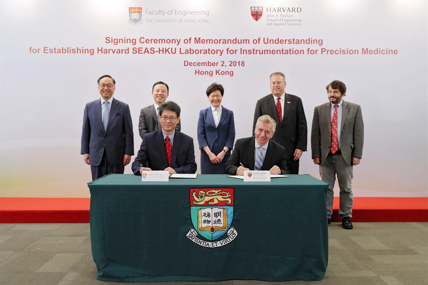 HKU Engineering- Harvard SEAS MoU signing on<br>
establishing a Laboratory for Instrumentation for Precision Medicine