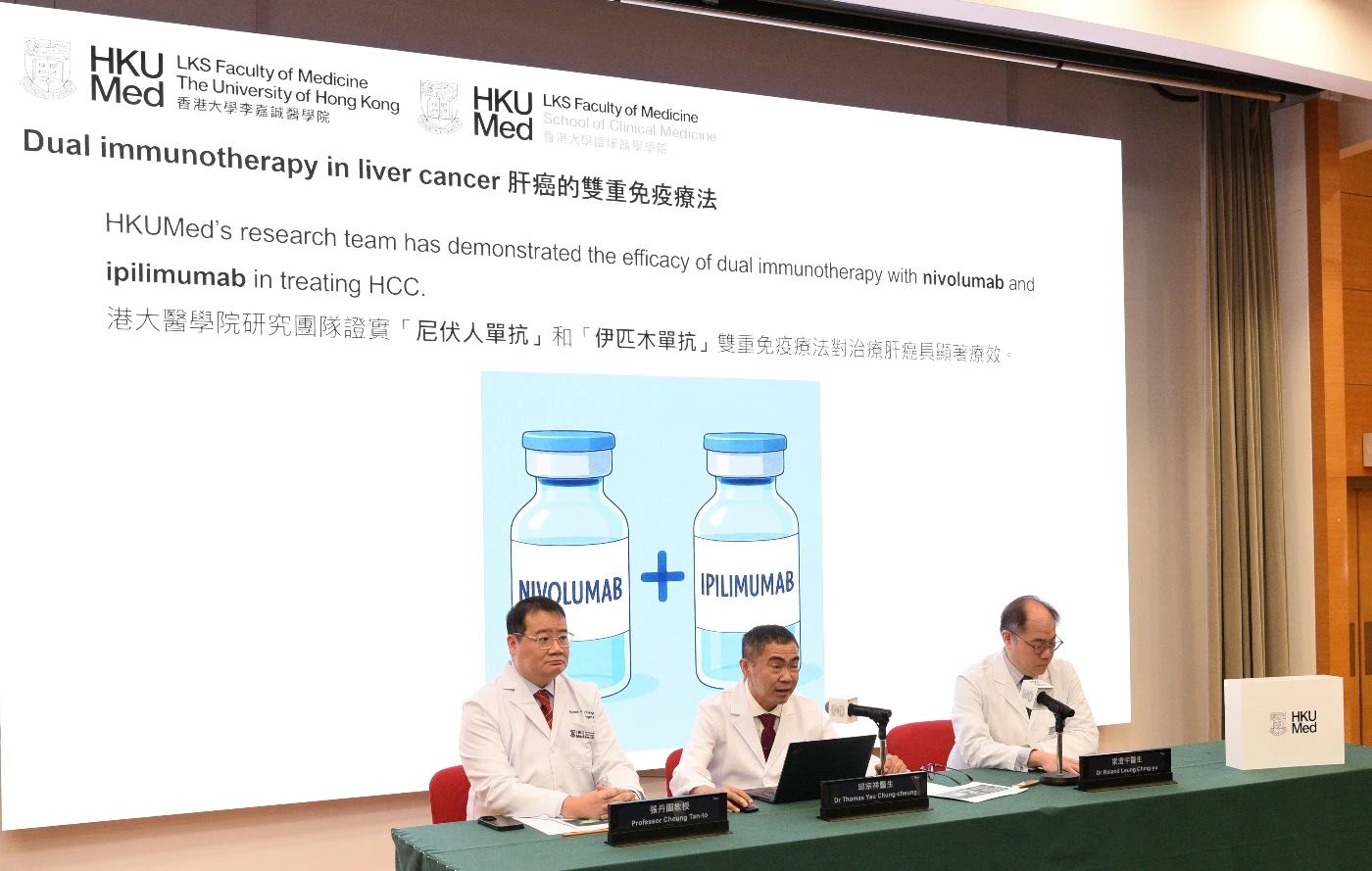 HKUMed leads global drug development using new ‘dual immunotherapy’ in liver-cancer patients, improving survival benefits; receives international approvals