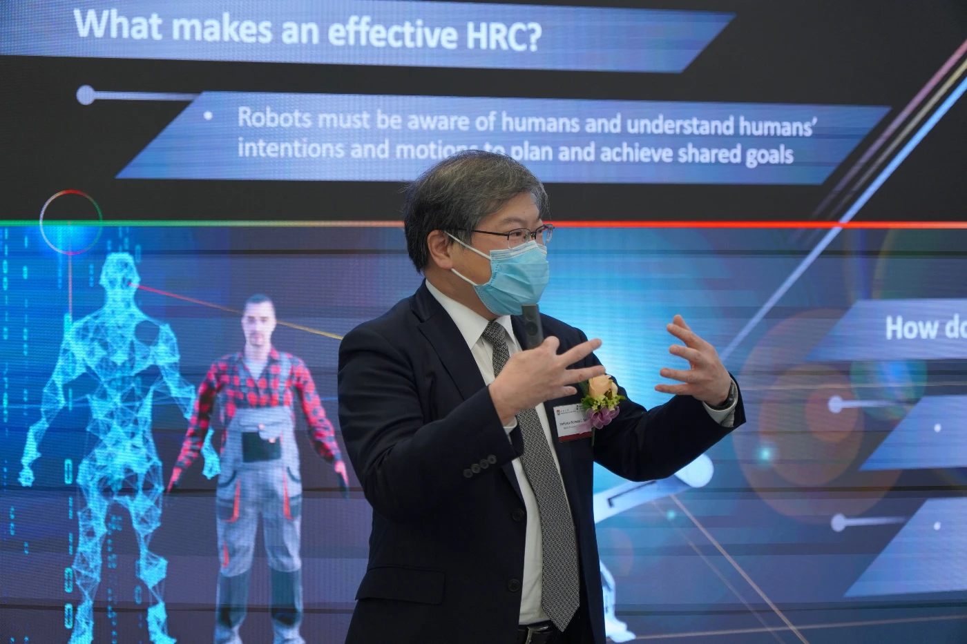 Professor Norman C. Tien, Chair Professor of Microsystems Technology at the Faculty of Engineering and Managing Director of the Centre for Transformative Garment Production of AIR@InnoHK, delivered the Inaugural Tech talk with the theme -  “Digitization of Human Models – Towards human-centre intelligent cobots”.
