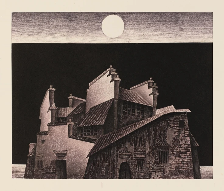 《西遞村系列版畫之十》1989
     綜合版水印版畫
     50 x 60 厘米