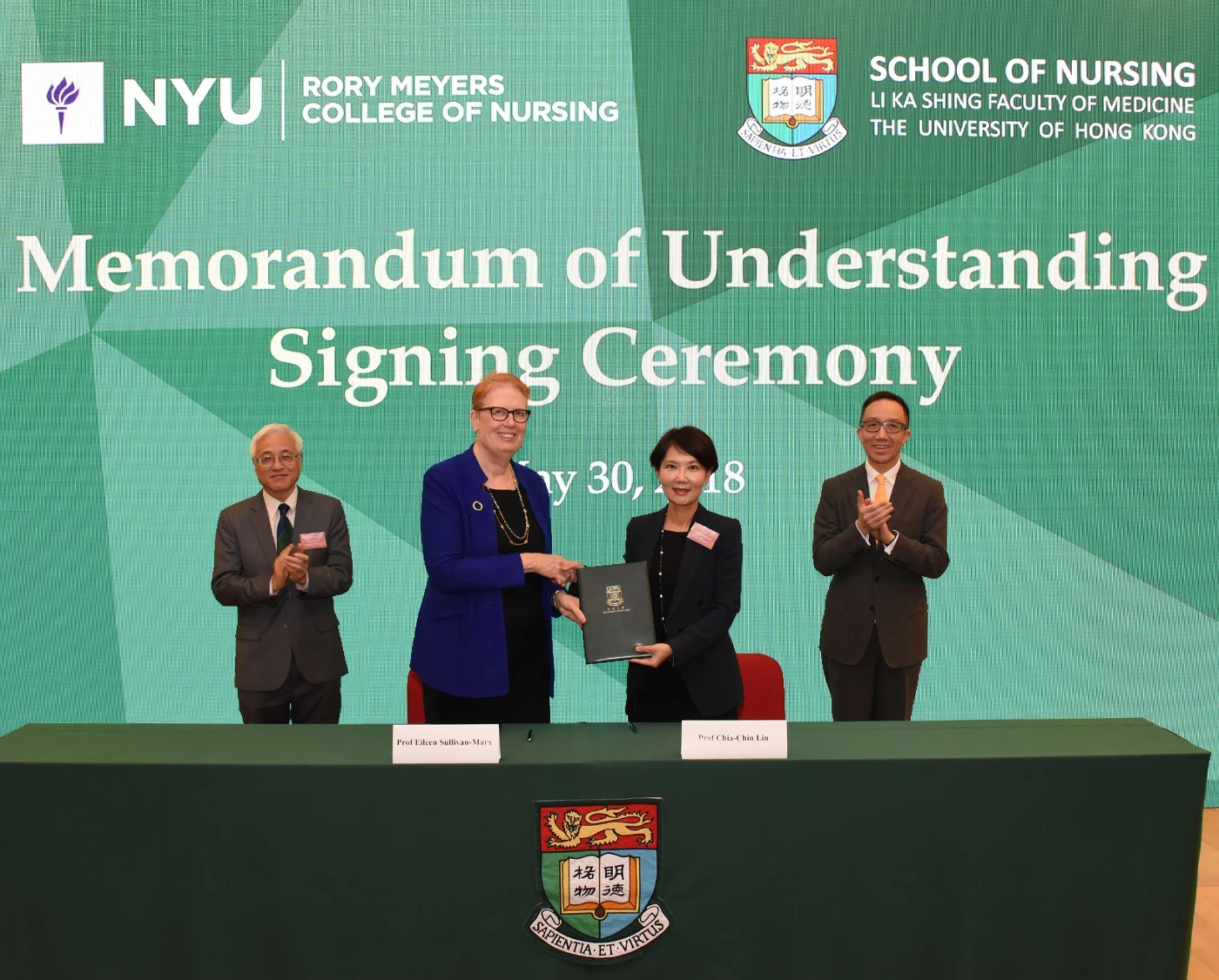 香港大學護理學院第6屆楊雪姬演講暨<br>
與紐約大學Rory Meyers護理學院簽署協議備忘錄