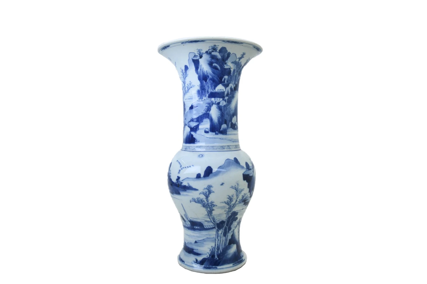 瓶
清康熙（1662–1722年）
中國景德鎮
青花瓷
高46.1厘米，直徑19.1厘米
HKU.C.1954.0123