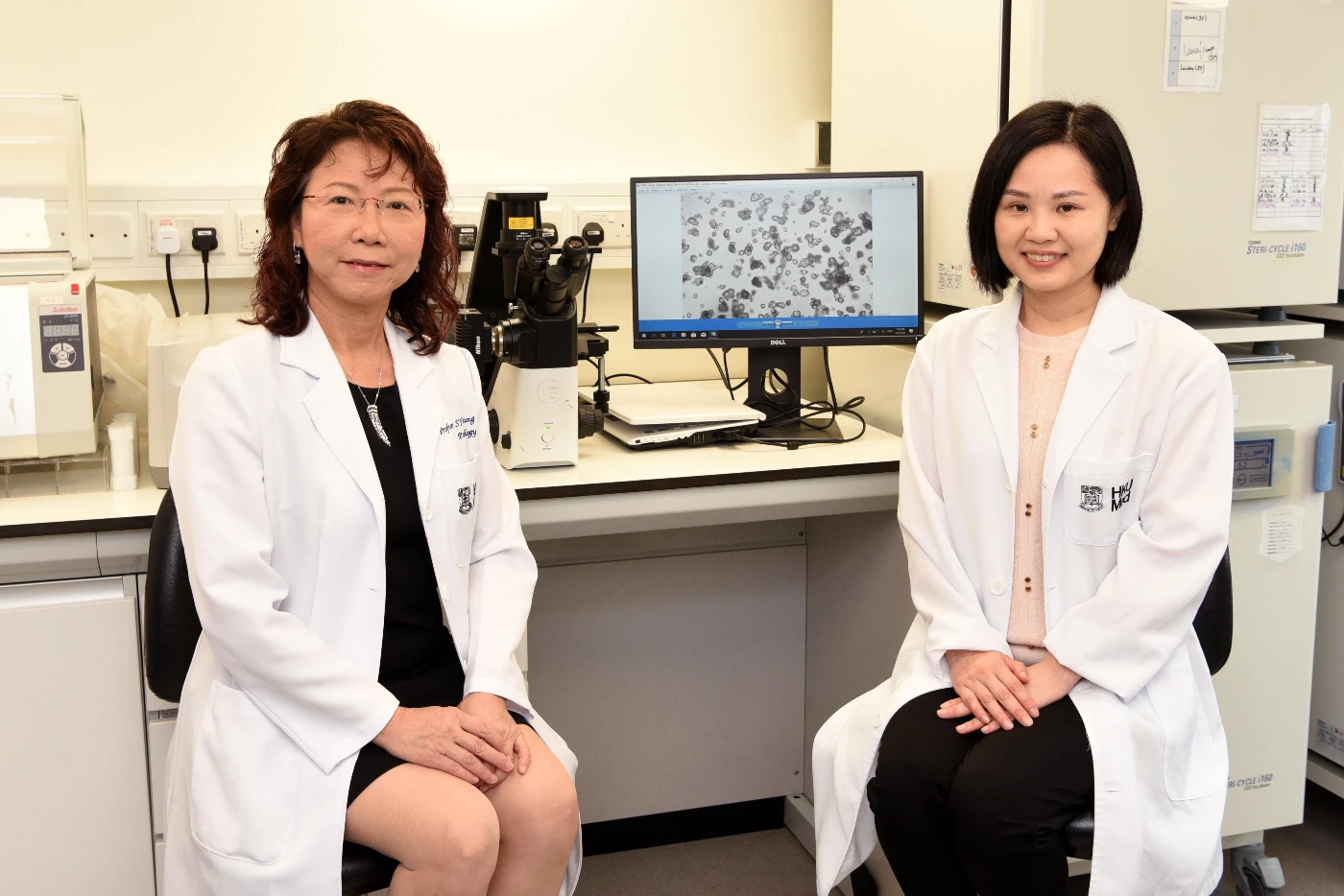 Professor Leung Suet-yi (left) and Professor Helen Yan Hoi-ning analysed genetic mutations in normal stomach lining tissue using advanced genome sequencing, contributing to a mutational map of the gastrointestinal tract; and investigated intestinal metaplasia, a pre-cancerous stage that marks an increased risk of developing stomach cancer.