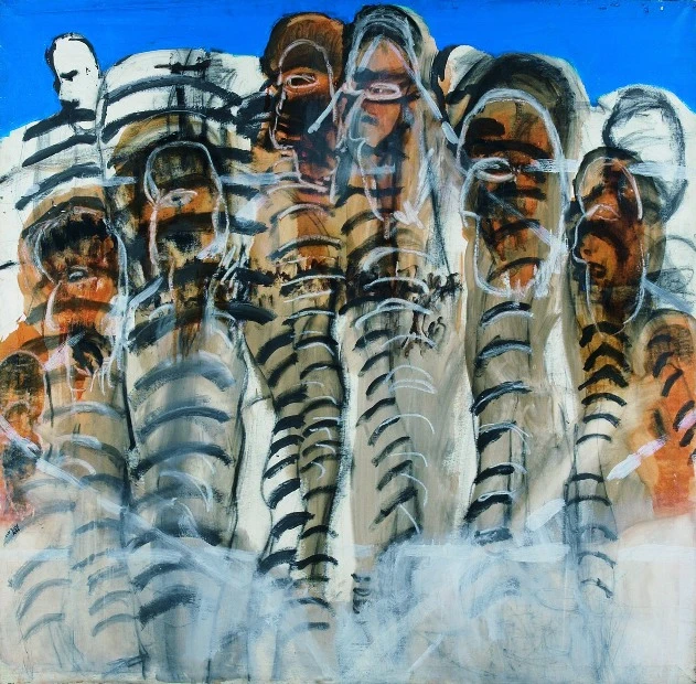 《祈求》
     混合技法 160 x 170 公分 1989年
     薩拉•阿玆曼藏品