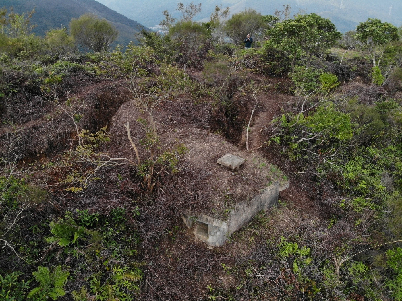 Pillbox PB3 and a trench sysem around (photo credit: The University of Hong Kong)