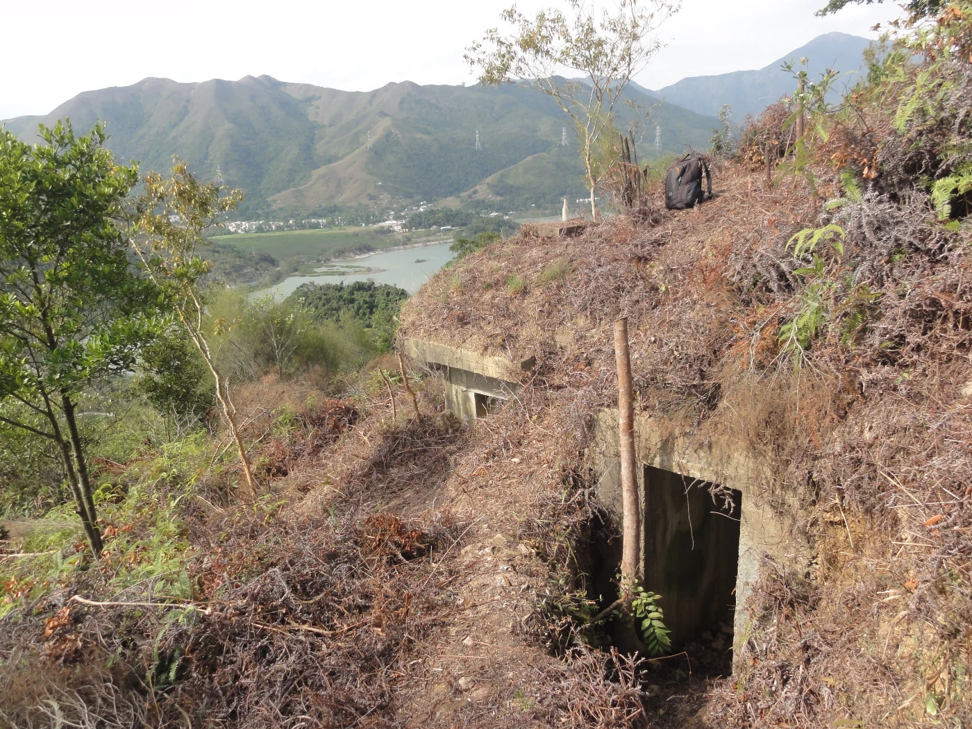 Pillbox PB6, looking over to the South Western side of the knoll (photo credit: The University of Hong Kong)